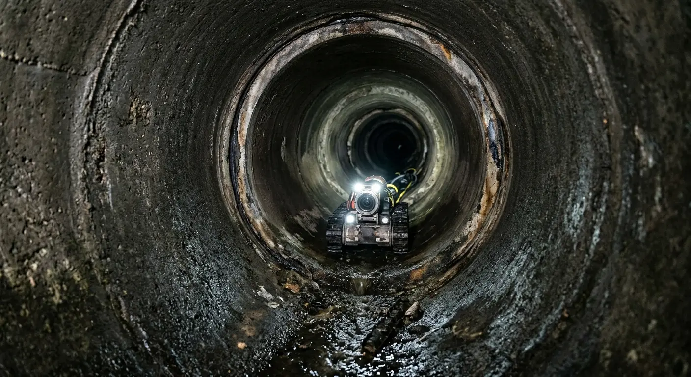Robotic sewer camera inspecting pipe interior for Drain Snake Service in Difficult Run